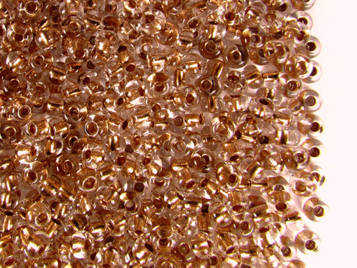 20 g 8/0 Seed Beads Preciosa Ornela, Crystal Transparent Copper Lined, Czech Glass