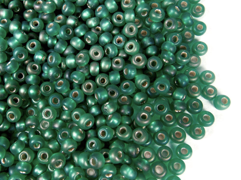 20 g 8/0 Seed Beads Preciosa Ornela, Blue Zircon Transparent Matte Iris, Czech Glass