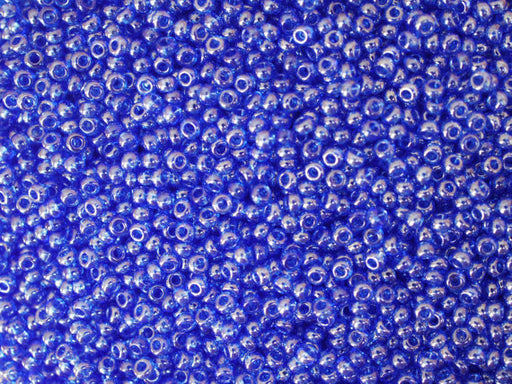 20 g 9/0 Seed Beads Preciosa Ornela, Blue Transparent Luster, Czech Glass