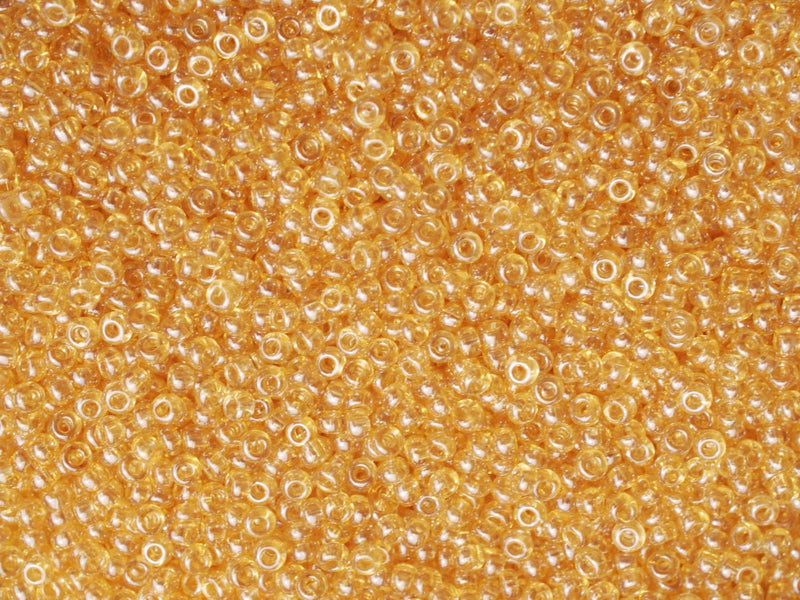 20 g 9/0 Seed Beads Preciosa Ornela, Light Topaz Luster, Czech Glass