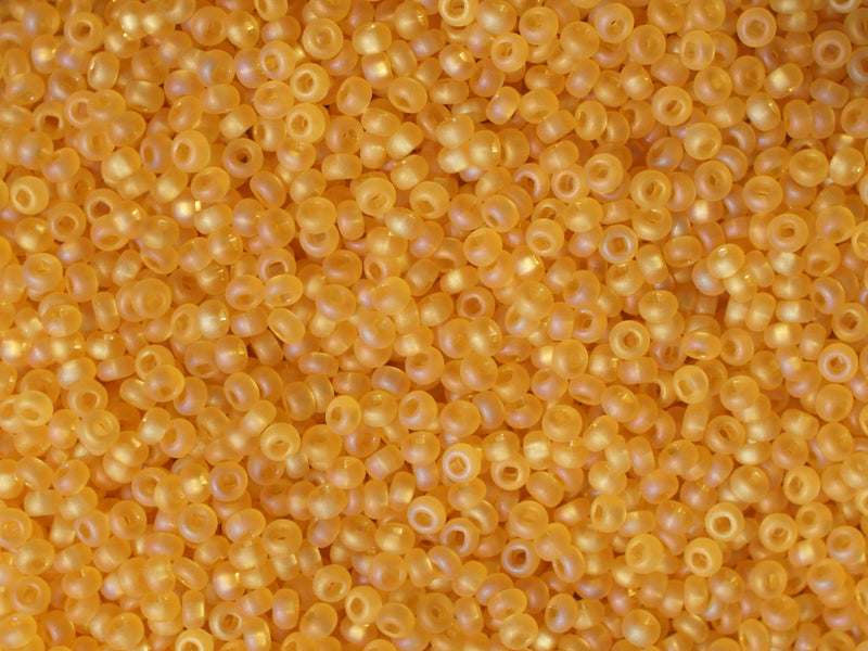 20 g 9/0 Seed Beads Preciosa Ornela, Light Topaz AB Matte, Czech Glass