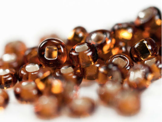 20 g 9/0 Seed Beads Preciosa Ornela, Topaz Silver Lined, Czech Glass