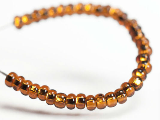 20 g 9/0 Seed Beads Preciosa Ornela, Topaz Silver Lined, Czech Glass