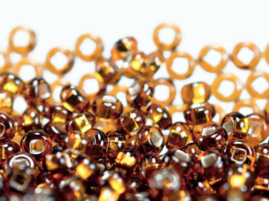 20 g 9/0 Seed Beads Preciosa Ornela, Topaz Silver Lined, Czech Glass
