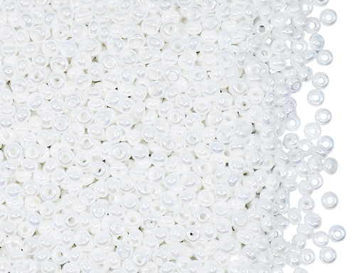 20 g 9/0 Seed Beads Preciosa Ornela, White Chalk Pearl, Czech Glass