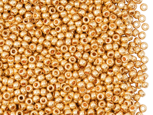 20 g 9/0 Seed Beads Preciosa Ornela, Gold Metallic, Czech Glass