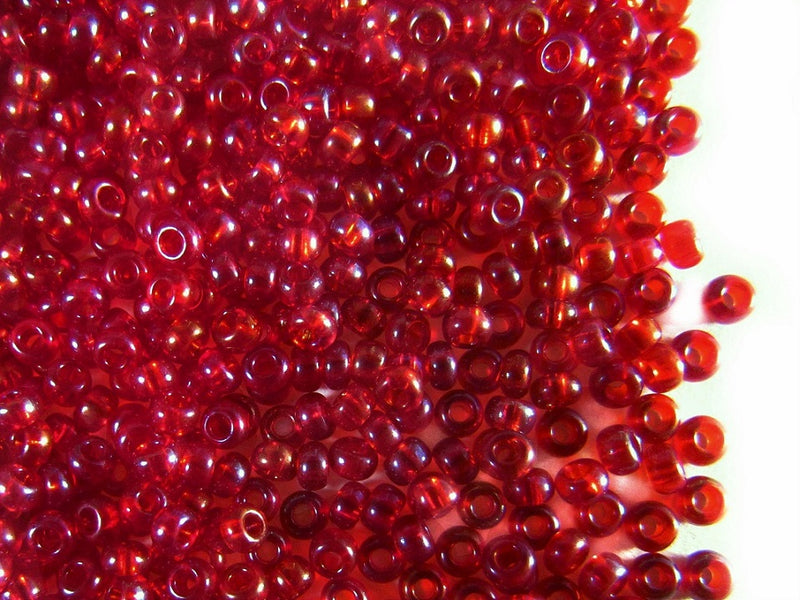 20 g 9/0 Seed Beads Preciosa Ornela, Ruby AB, Czech Glass