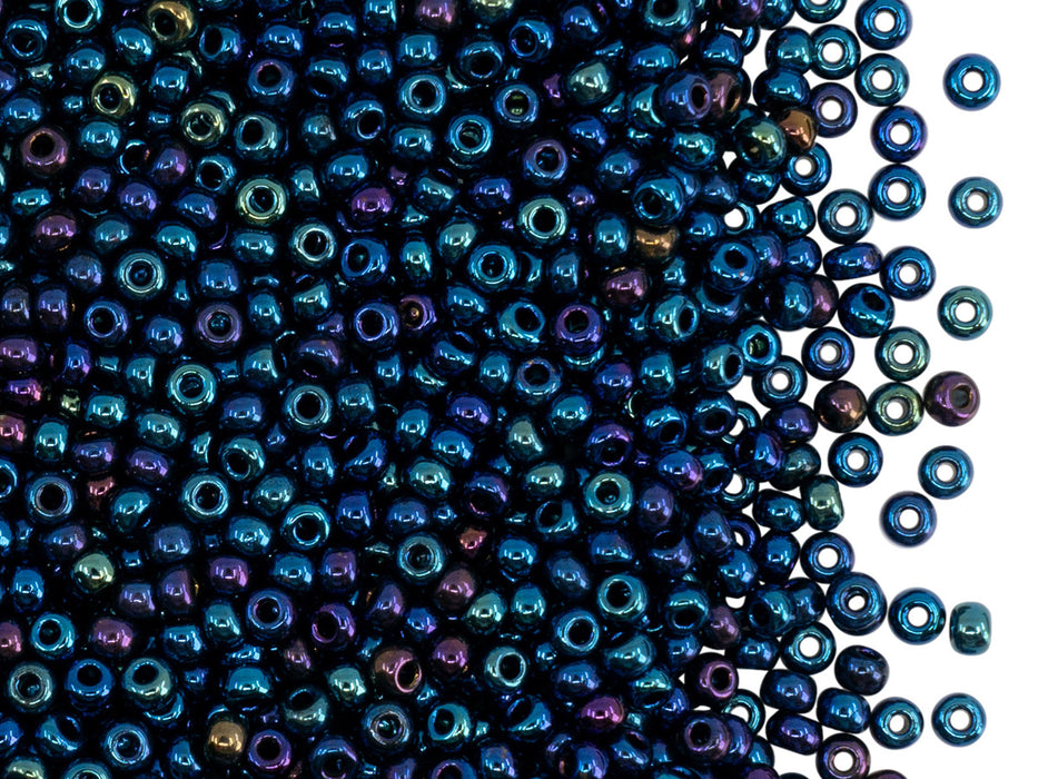 20 g 9/0 Seed Beads Preciosa Ornela, Blue Iris Opaque, Czech Glass