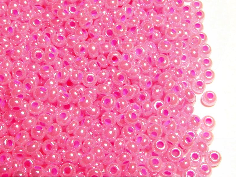 20 g 9/0 Seed Beads Preciosa Ornela, Pink Terra Pearl, Czech Glass