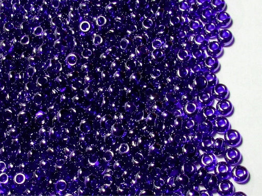 20 g 9/0 Seed Beads Preciosa Ornela, Blue Transparent White Luster, Czech Glass