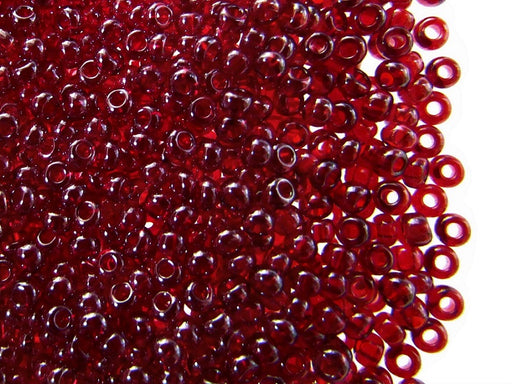 20 g 9/0 Seed Beads Preciosa Ornela, Ruby Transparent White Luster, Czech Glass