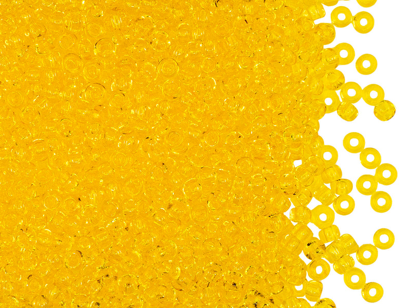 20 g 9/0 Seed Beads Preciosa Ornela, Yellow Transparent, Czech Glass