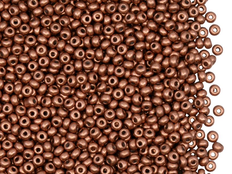20 g 9/0 Seed Beads Preciosa Ornela, Czech Glass, Vintage Copper