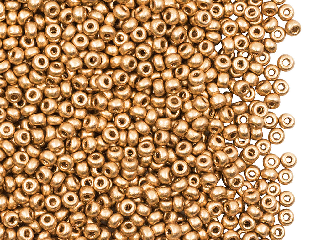 20 g 11/0 Seed Beads Preciosa Ornela, Brass Gold, Czech Glass — ScaraBeads  US
