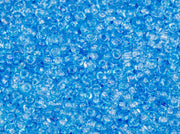 Rocailles 9/0 Crystal With Blue Splashes Czech Glass Blue