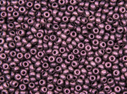 Rocailles 9/0 Jet Polychrome Rose Czech Glass Purple