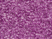 Rocailles 9/0 Crystal Partially Amethyst Colored Czech Glass Purple