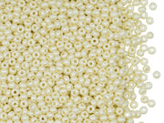 Rocailles Seed Beads 9/0, Pastel White Pearl, Czech Glass