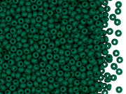 Rocailles Seed Beads 9/0, Opaque Emerald, Czech Glass