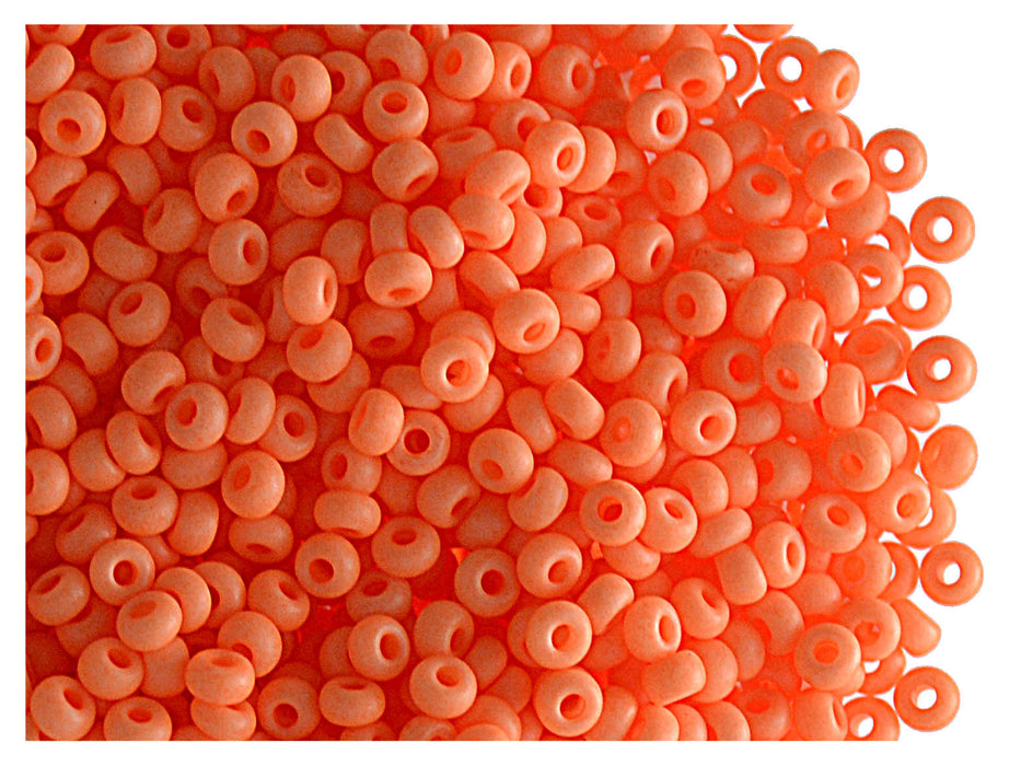 20 g 9/0 Seed Beads Preciosa Ornela, NEON Orange Opaque, Czech Glass