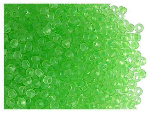 20 g 9/0 Seed Beads Preciosa Ornela, NEON Green Matte, Czech Glass