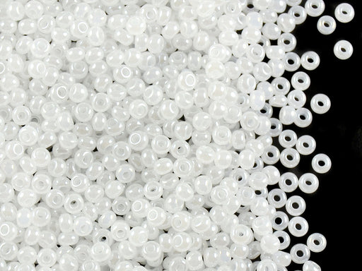 20 g 9/0 Seed Beads Preciosa Ornela, White Opal Pearl, Czech Glass