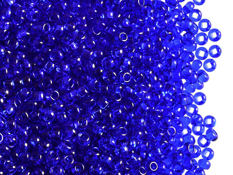 20 g 9/0 Seed Beads Preciosa Ornela, Dark Sapphire Transparent, Czech Glass