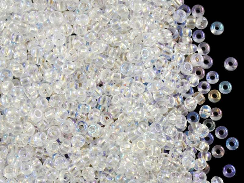20 g 9/0 Seed Beads Preciosa Ornela, Crystal AB, Czech Glass