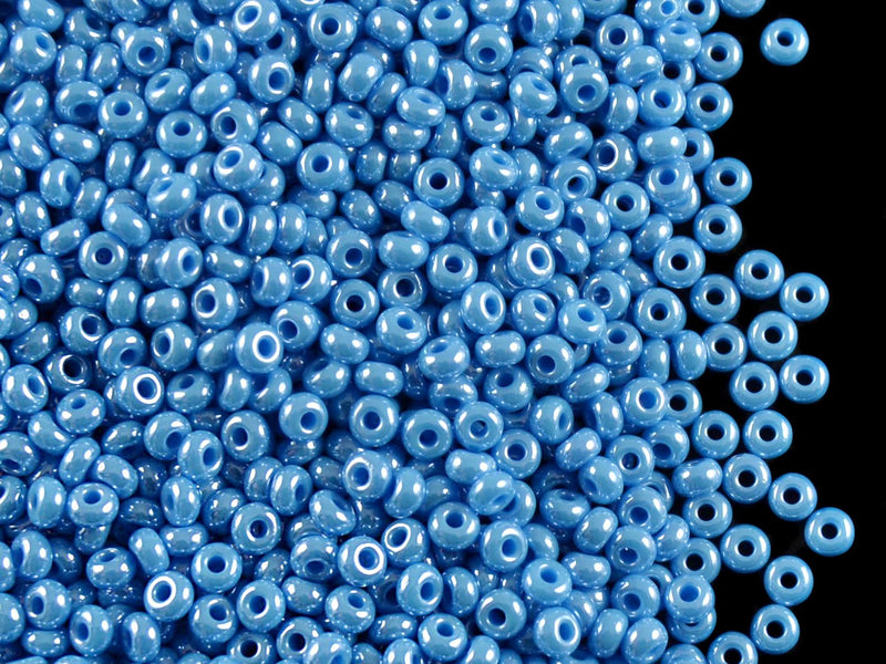 20 g 9/0 Seed Beads Preciosa Ornela, Dark Turquoise Blue Opaque Luster, Czech Glass