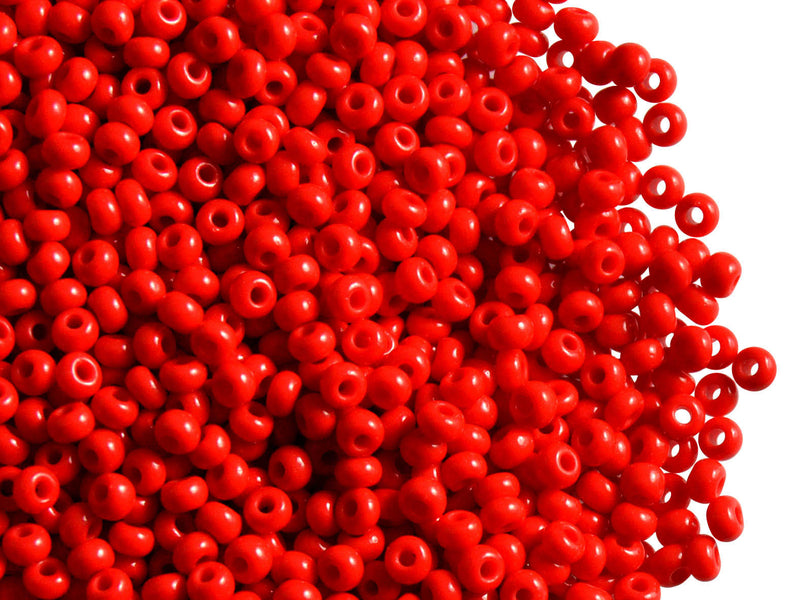 20 g 9/0 Seed Beads Preciosa Ornela, Light Red Opaque, Czech Glass