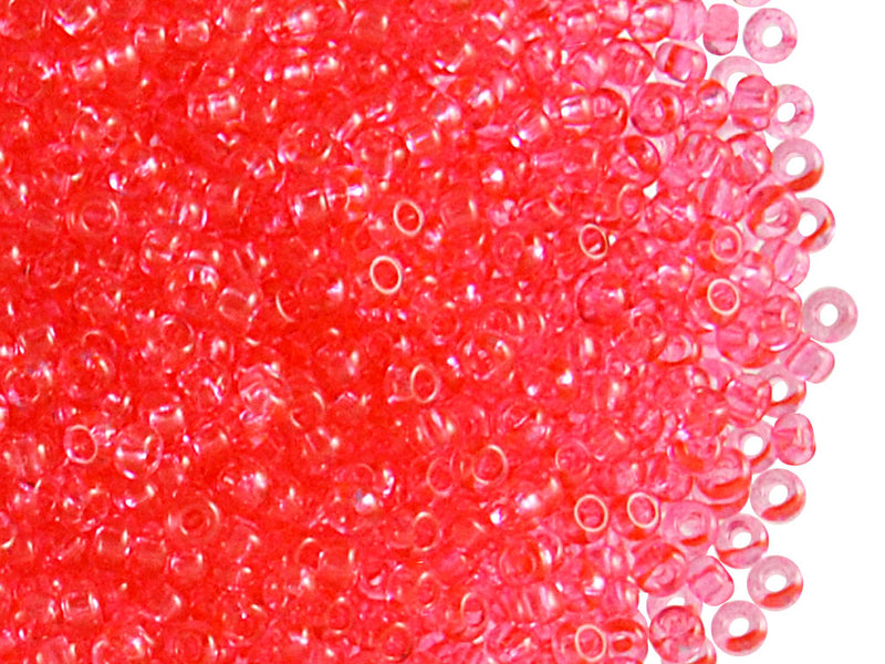 20 g 9/0 Seed Beads Preciosa Ornela, Transparent Peach Pink Solgel Colored, Czech Glass