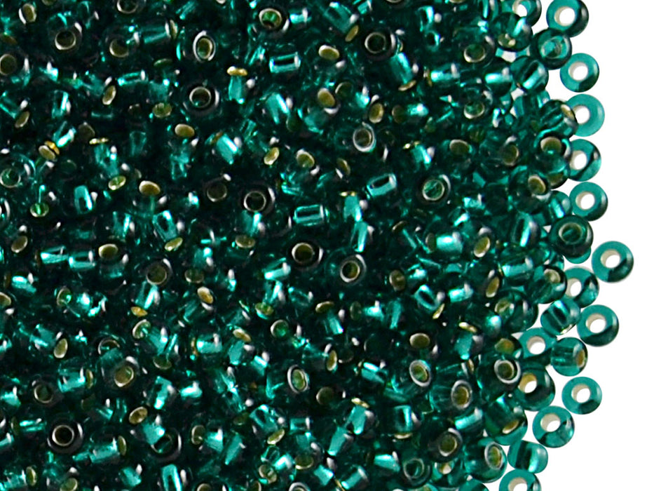 20 g 9/0 Seed Beads Preciosa Ornela, Blue Zircon Transparent Silver Lined, Czech Glass