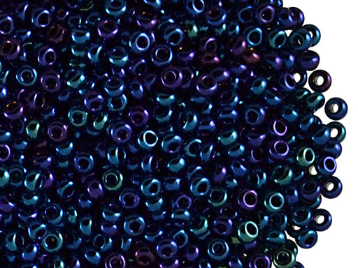 20 g 9/0 Seed Beads Preciosa Ornela, Blue Iris Metallic, Czech Glass