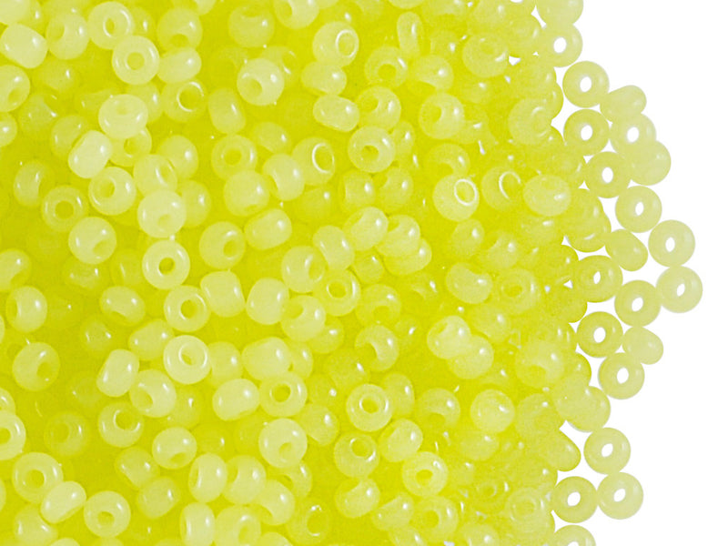 20 g 9/0 Seed Beads Preciosa Ornela, Yellow Opal, Czech Glass