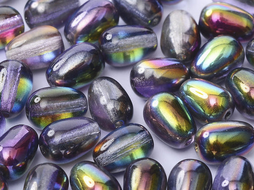 Glass drops 11x8 mm, Crystal Magic Purple, Czech Glass