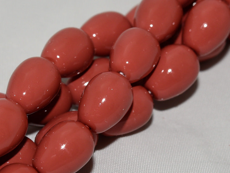 Glass drops 11x8 mm, Light Cranberry, Czech Glass