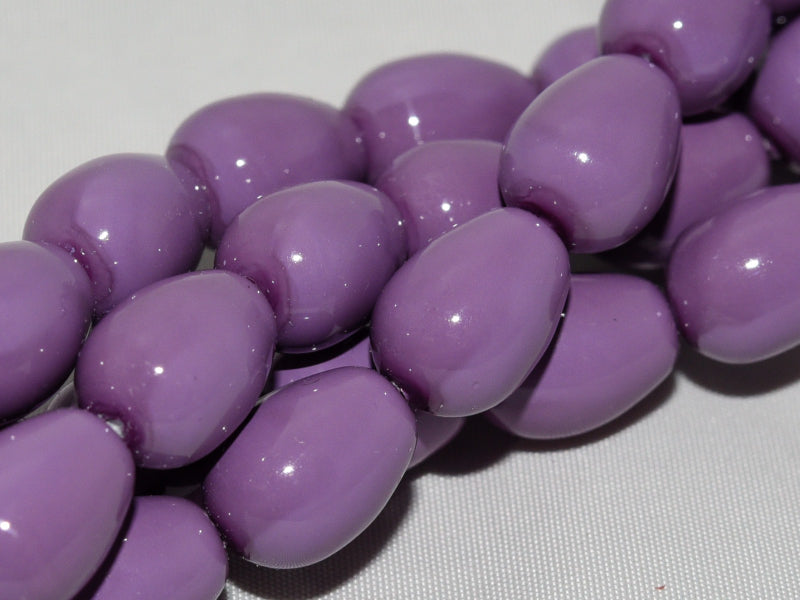 Glass drops 11x8 mm, Hollyhock Purple, Czech Glass