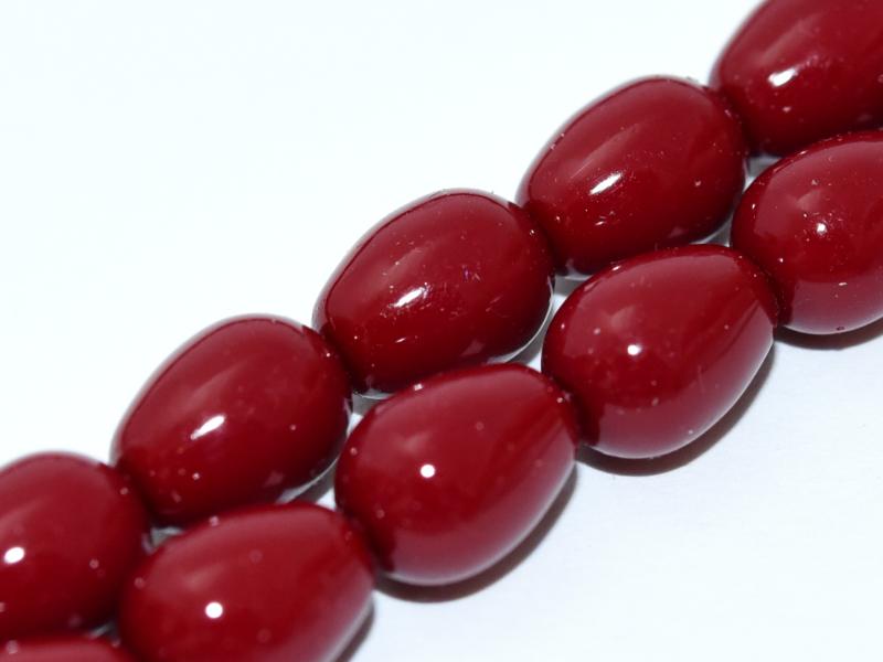 Glass drops 11x8 mm, Cranberry, Czech Glass