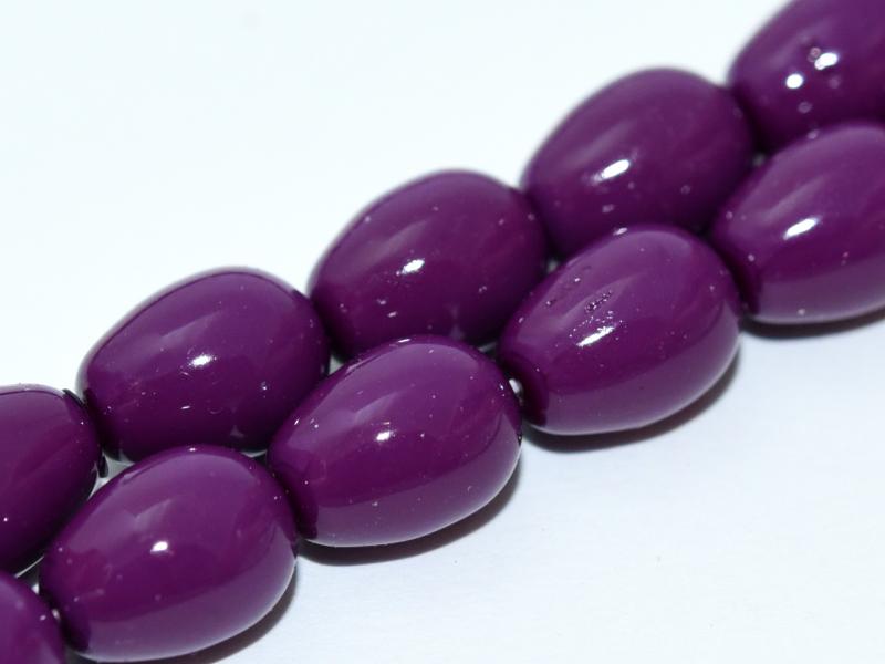 Glass drops 11x8 mm, Eggplant, Czech Glass
