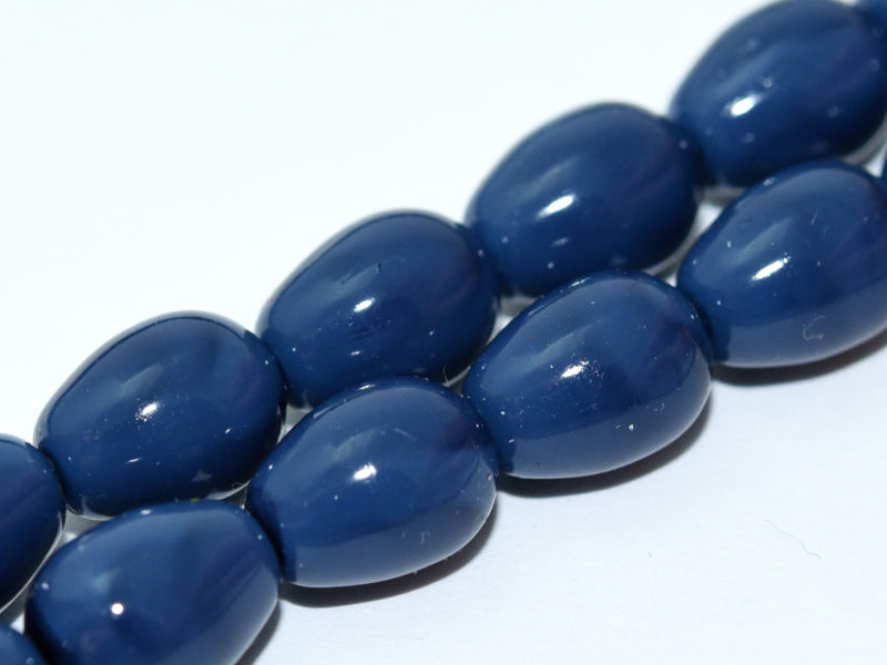Glass drops 11x8 mm, Baltic Blue, Czech Glass