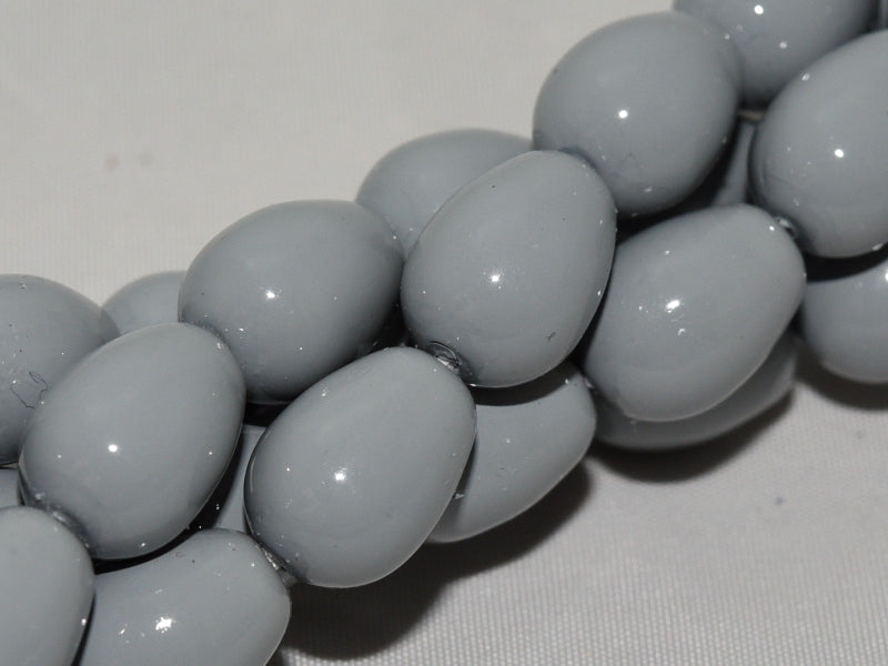 Glass drops 11x8 mm, Grey Mist, Czech Glass