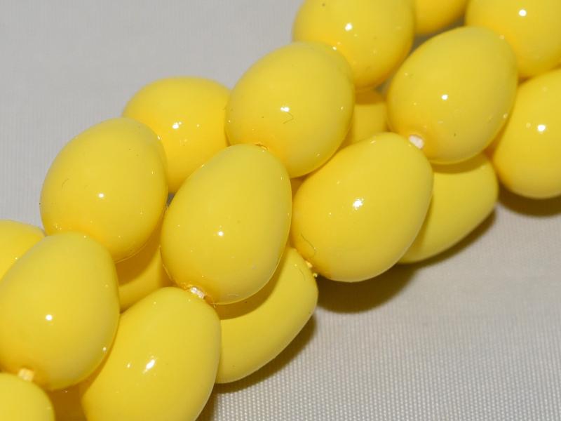 Glass drops 11x8 mm, Yellow Squash, Czech Glass