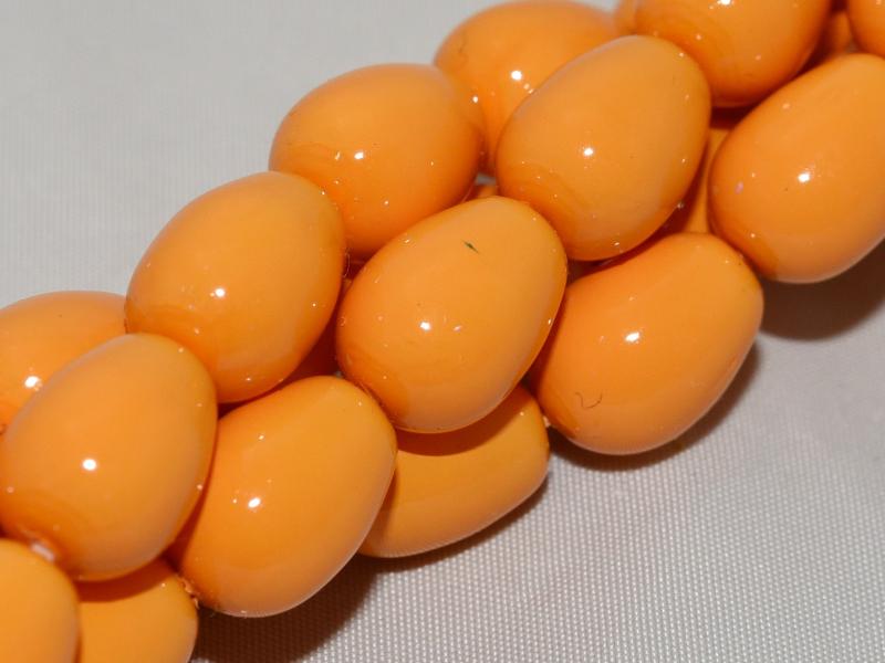 Glass drops 11x8 mm, Pumpkin, Czech Glass