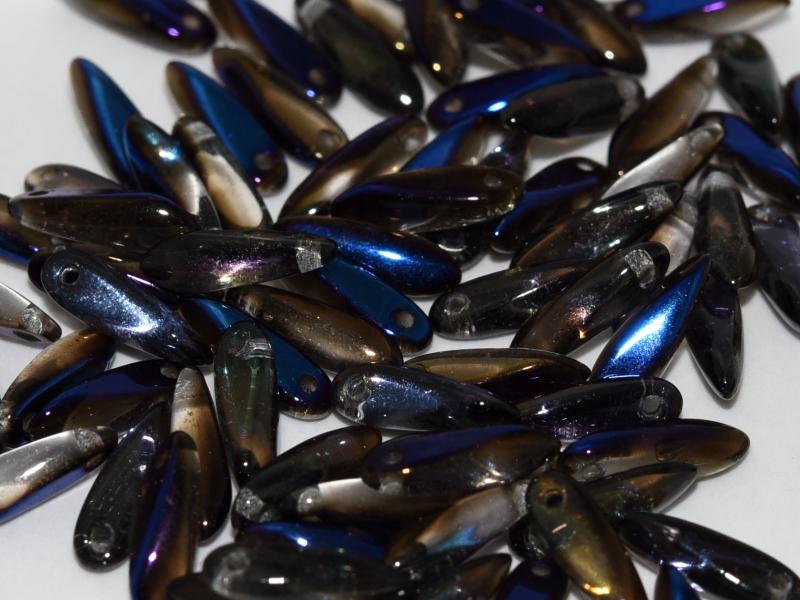Dagger Beads 3x11 mm, Crystal Azuro, Czech Glass