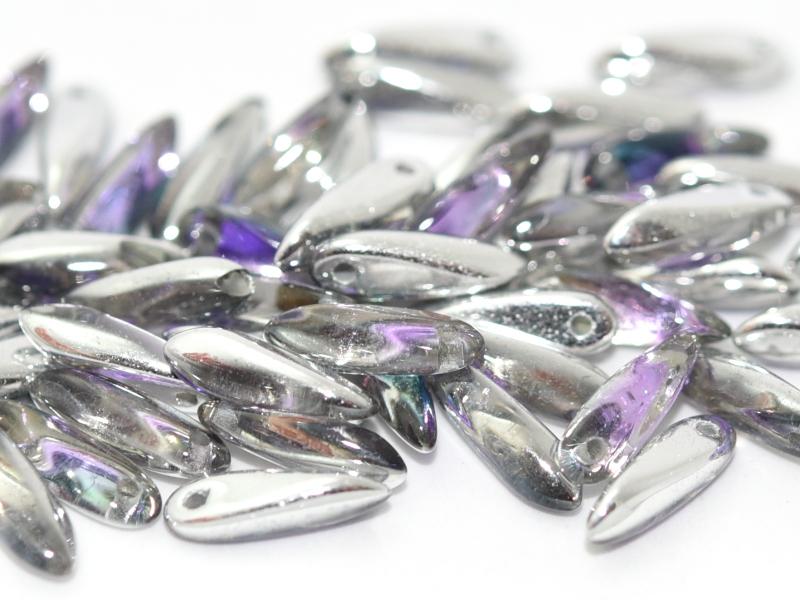 Dagger Beads 3x11 mm, Crystal Vitrail Light, Czech Glass