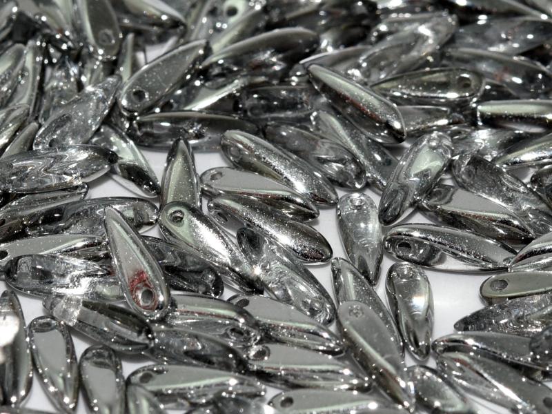 Dagger Beads 3x11 mm, Crystal Labrador, Czech Glass