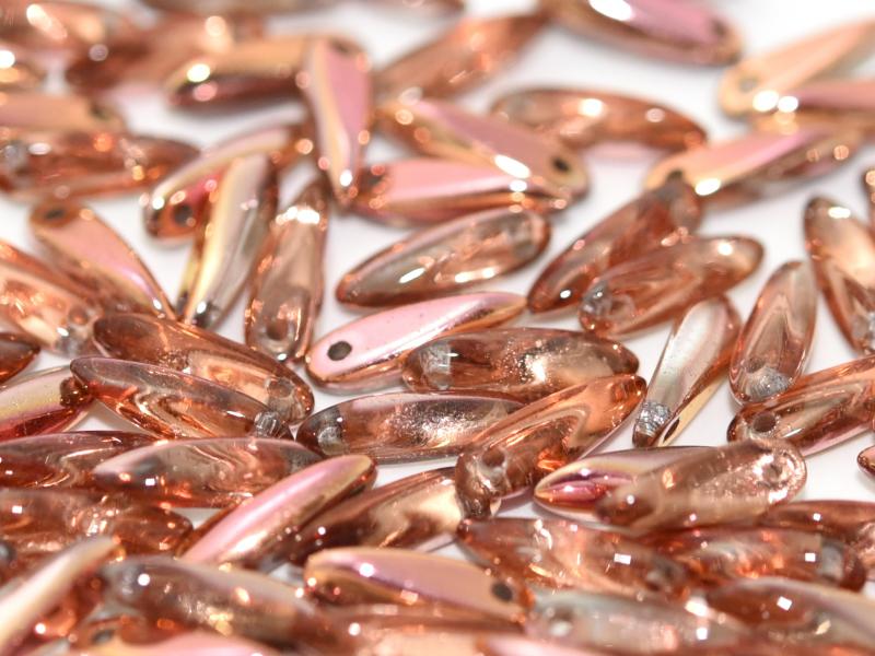 Dagger Beads 3x11 mm, Crystal Capri Rose, Czech Glass