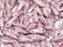 Dagger Beads 3x11 mm, Chalk White Terracotta Purple, Czech Glass
