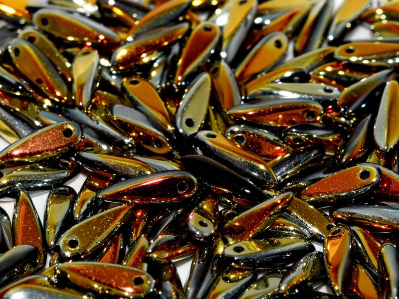 Dagger Beads 3x11 mm, Jet Full Marea, Czech Glass