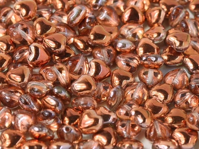 Heart Beads 6 mm, Crystal Sunset, Czech Glass